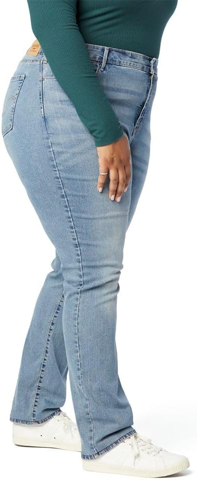 Women's Modern Bootcut Jean Pants Mid-Rise Stretch Denim